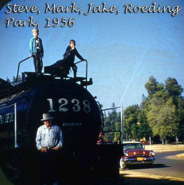 viewmaster  1956546; jake; steve; mark; locomotive; roeding park; fresno; 1956.jpg