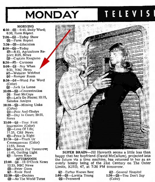 webster webfoot TV listing.png